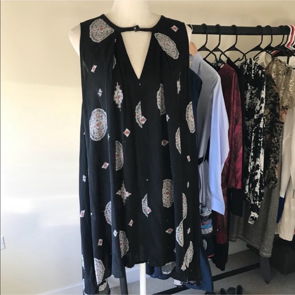 Free People Black Medallion Tunic/ Swing Dress - Picture 6 of 7